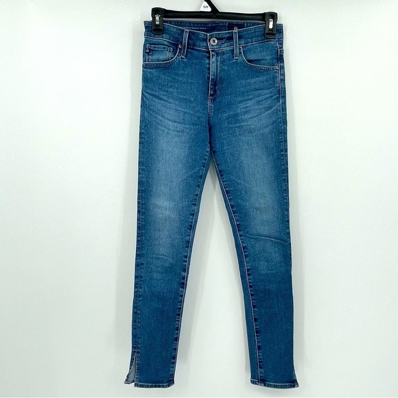 AG Adriano Goldschmied “The Farrah Skinny Ankle” Jeans Side Slit Blue Size 24R - Picture 1 of 12